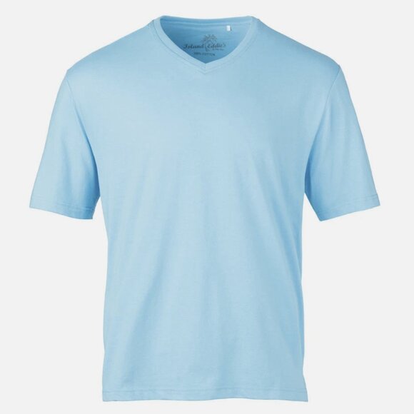 Island Eddie’s Luxury V-Neck T-Shirt | Men’s Small - XX-Large | Aqua Blue - Picture 2 of 3